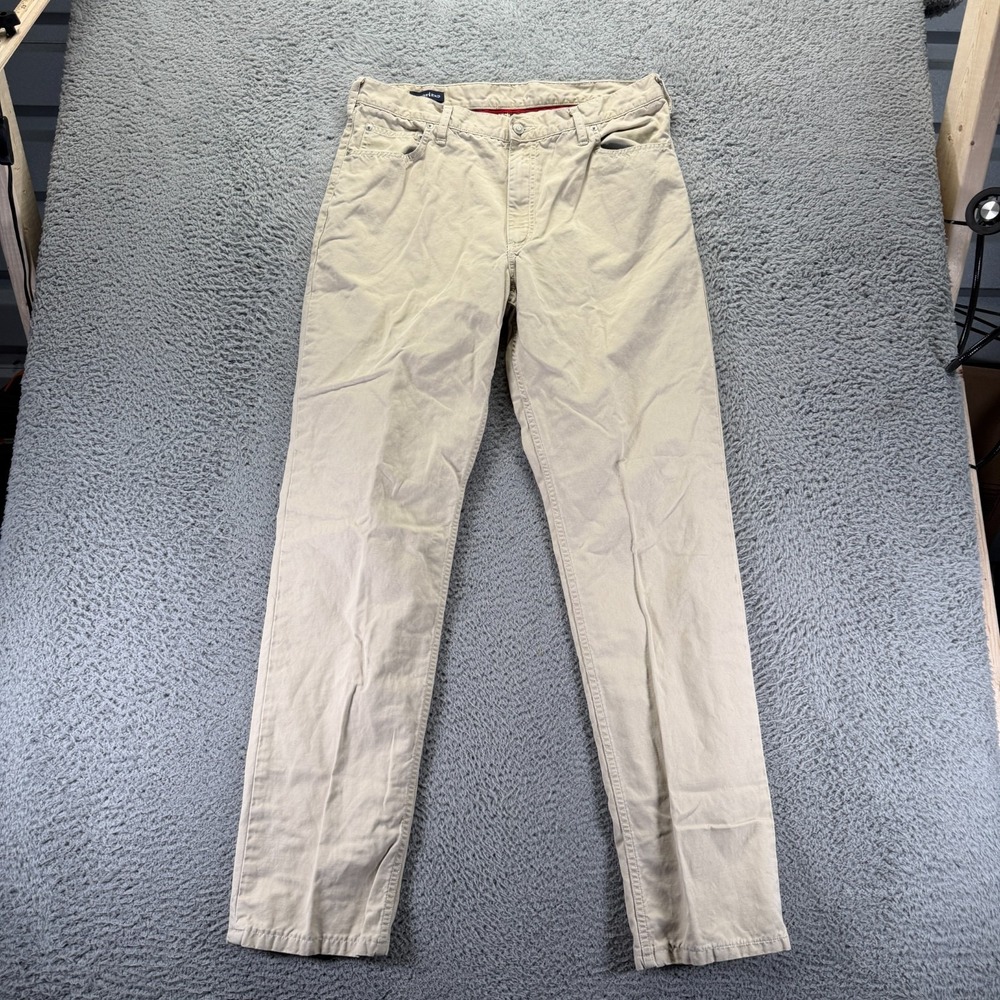 Lands' End Pant Men's 36x34 Beige Cotton Chino Straight‎ Career Formal Preppy